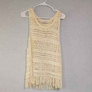 American Eagle Outfitters Cream Crochet Top